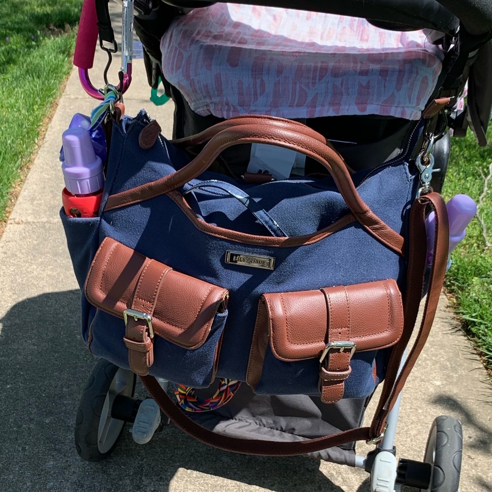 Lily Jade Elizabeth diaper bag in Navy Canvas